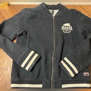 Roots athletics full zip varsity jacket sweatshirt